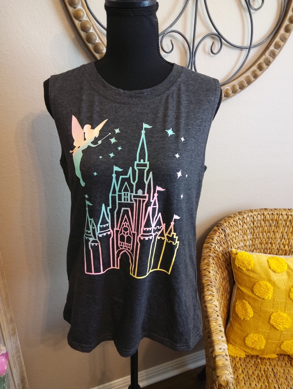 Disney Castle With Tinker Bell Graphic Tank Top - Untitled Brand